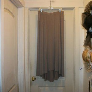 CLEAN GIRL SOFT DARK BEIGE MAXI KNIT SLINKY SKIRT X LG